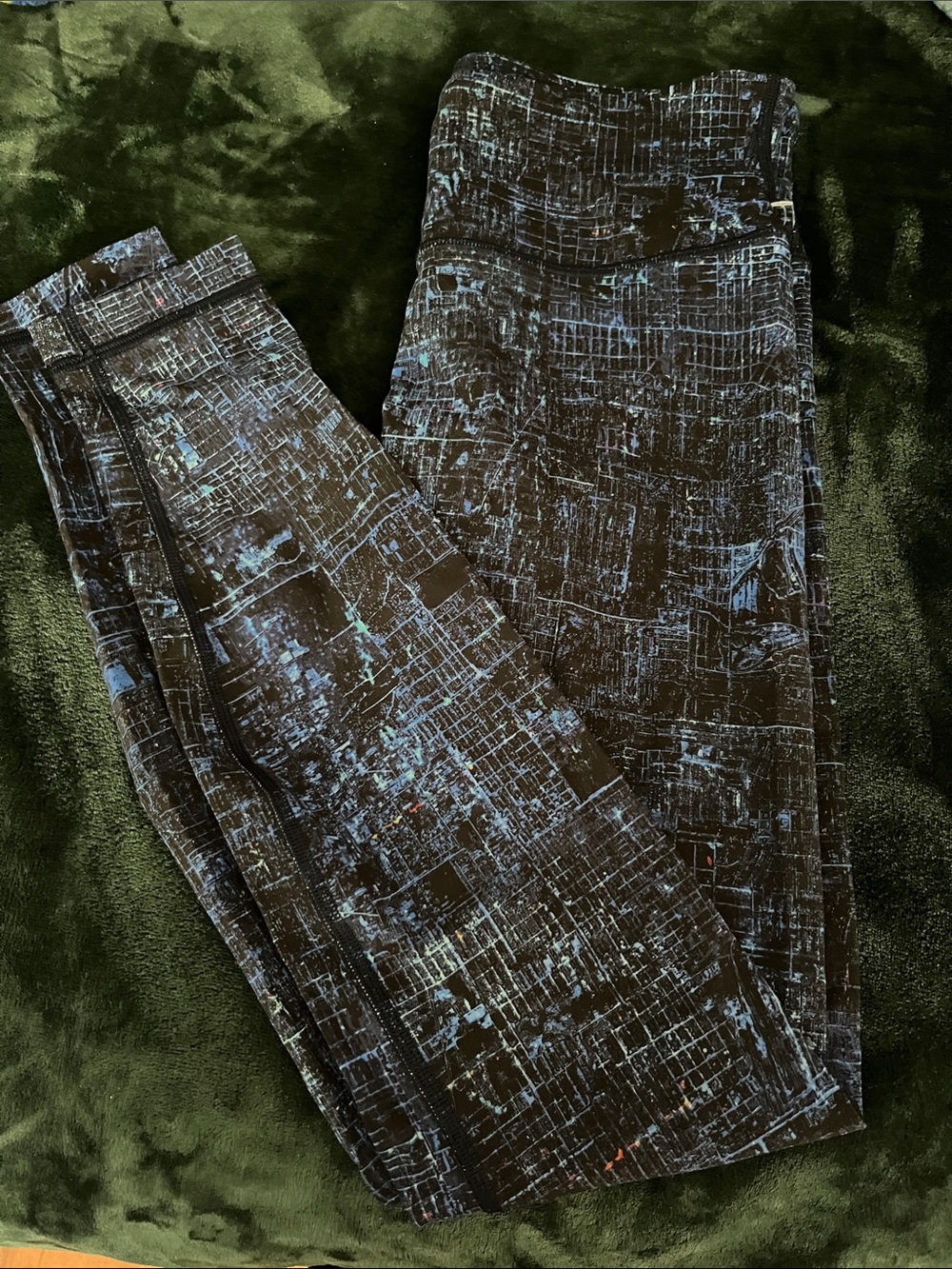 lululemon athletica Black and Blue Patterned Leggings
